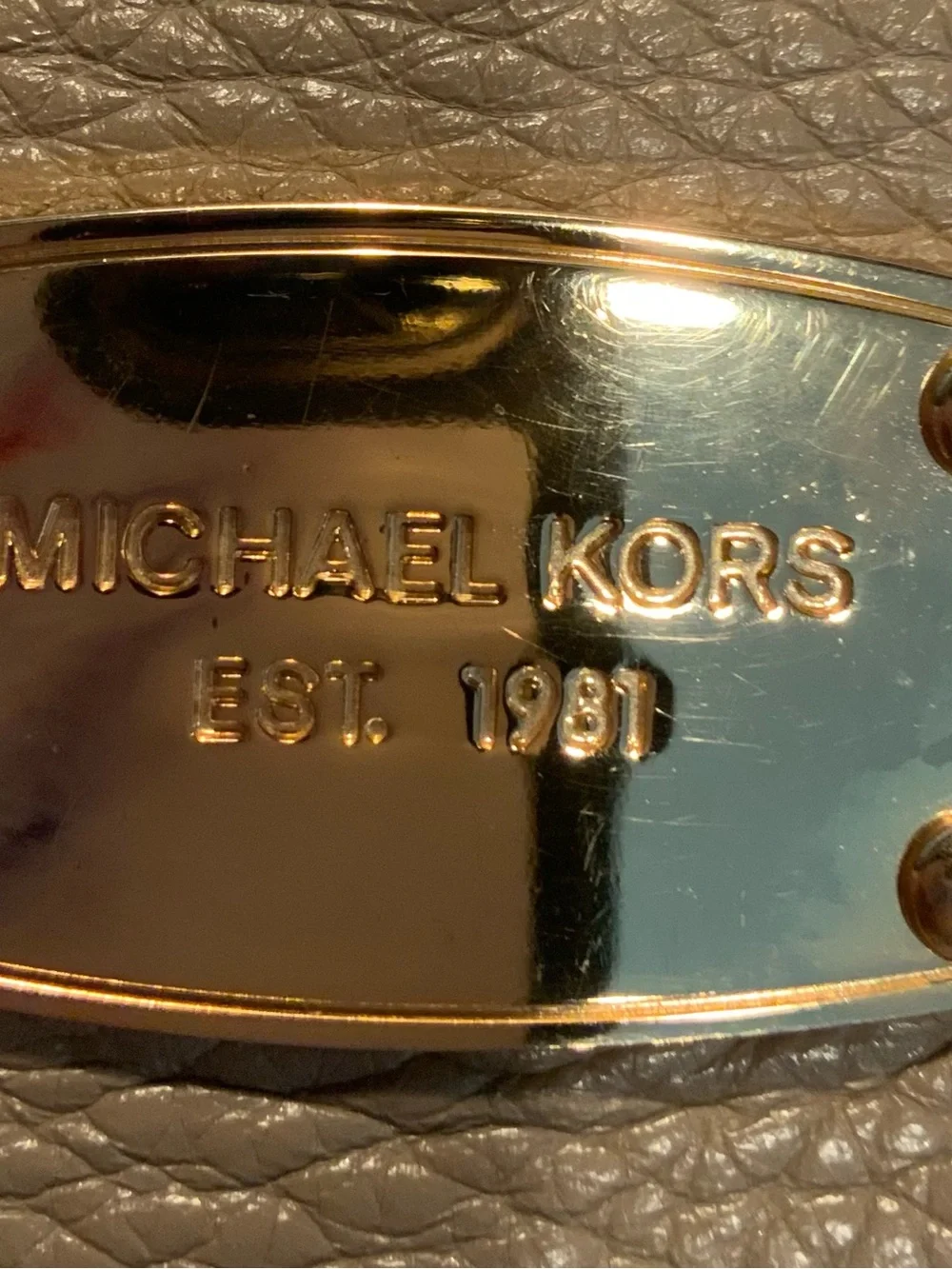 Michael Kors Tan Leather Bag, 9 inches high, 13 inches wide
